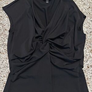 Black Twist Front Women's Top